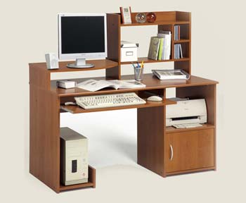 Paula Computer Desk in Wild Cherry