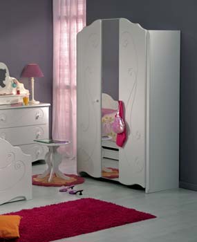 Polyanna White 3 Door Mirrored Wardrobe