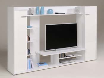 Presta High Gloss TV Unit in White