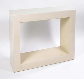 Quadra Glass Console Table in Cream