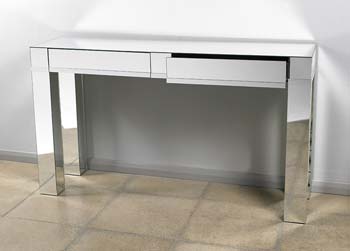 Quartz Glass 2 Drawer Console Table