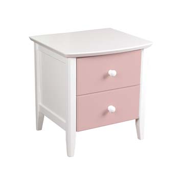 Robin Kids 2 Drawer Bedside Table in Pink