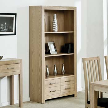 Safara Solid Wood 4 Drawer 2 Shelf Bookcase