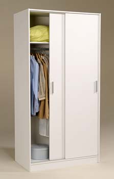 Scout Sliding 2 Door Wardrobe in White