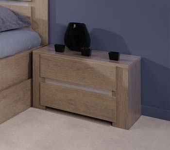 Shada 2 Drawer Bedside Chest in Ash Oak