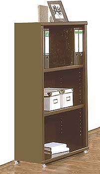 Furniture123 Summit 2 Shelf Wide Bookcase in Walnut