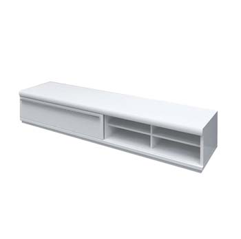 Sylvie High Gloss White Wide TV Unit