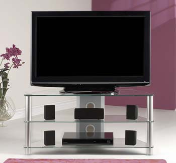 Thorley Clear Glass Large Corner TV Unit TL001 S