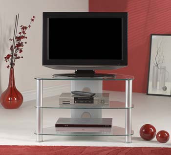 Thorley Clear Glass Small Corner TV Unit TL003 S