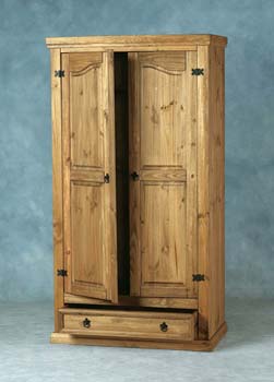 Toledo Pine 2 Door 1 Drawer Wardrobe