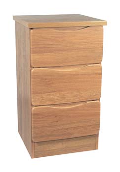 Torino Oak 3 Drawer Bedside Table