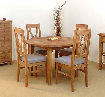 Verviers Oak Round Extending Dining Set