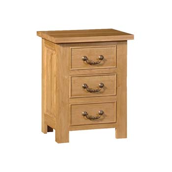 Furniture123 Victoria Oak 3 Drawer Bedside Chest