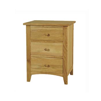 Furniture123 Yale Oak 3 Drawer Bedside Chest