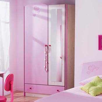 Zadie 2 Door 1 Drawer Mirrored Wardrobe