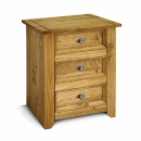 Amalfi Pine 3 Drawer Bedside Cabinet