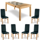 Atlantis Oak End Extension Leather Chair Dining