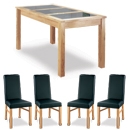 Atlantis Oak Leather Chair Dining Room Set