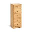 Balmoral Pine 5 Drawer Narrow Chest