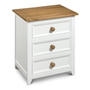 Capri Painted Pine 3 Drawer Bedside