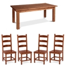 Chunky Pine Mocha Dining Set