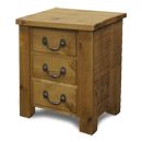 Chunky Plank Pine 3 Drawer Chunky Bedside