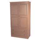 Corrib Beech wide 2 drawer wardrobe 