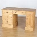 Cotswold Pine Computer Twin Pedestal Desk