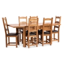 Cotswold Rustic Oak Extending Dining Table Set