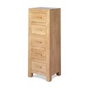 Cuba Oak Living 5 Drawer Tall Chest