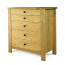 Denver Oak 5 Drawer Chest of Drawers