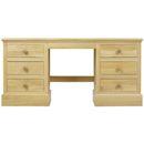 Hunston oak double pedestal dressing table