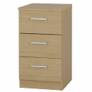 Infuze Shaker Bedside three Drawer Cabinet