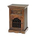 FurnitureToday Jali capsule dark Indian bedside cabinet