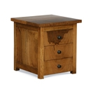 Java Natural 3 Drawer Bedside Table