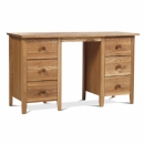 Kendal Elm Double Pedestal Dressing Table