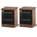 Knightsbridge Black 2 Drawer Bedside Pair