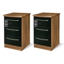 Knightsbridge Black 3 Drawer Bedside Pair