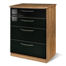 Knightsbridge Black 4 Drawer Deep Chest