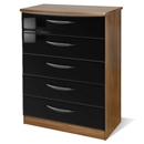 Knightsbridge Black 5 Drawer Chest