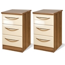 Knightsbridge Cream 3 Drawer Bedside Pair