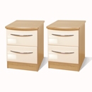 Knightsbridge Cream Gloss and Oak 2 Drawer