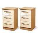 Knightsbridge Cream Gloss and Oak 3 Drawer