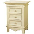 FurnitureToday Les Saisons champagne 3 drawer bedside cabinet