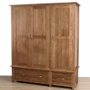 Metro dark solid oak triple wardrobe