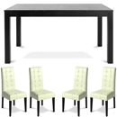 Nero Rectangular Dining Set with White Back Pad