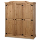 New Corona mexican Curved pine 3 door wardrobe