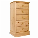 One Range Pine 5 Drawer Slim Chest