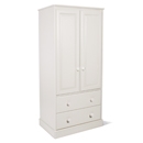 FurnitureToday One Range White Painted Double Gents Wardrobe