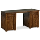 Panama Dark Wood Double Pedestal Desk